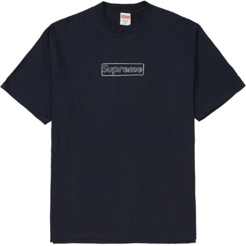 Camiseta Supreme KAWS Chalk Box Logo Negras | Supreme 433TV